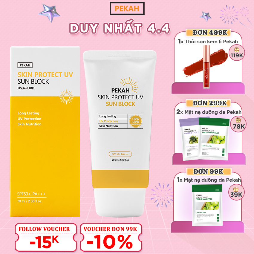 (SPF 50+) Kem Chống Nắng Vật Lí Dưỡng Trắng PEKAH SKIN PROTECT UV SUN BLOCK