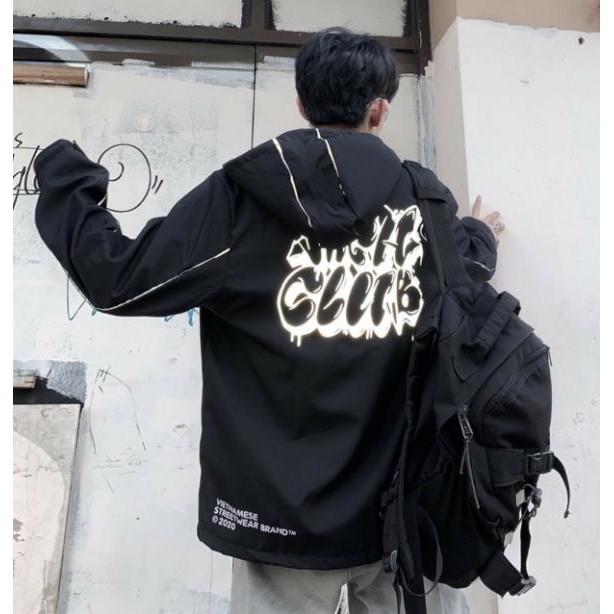 Áo khoác dù unisex form rộng Club nam nữ thời trang kim gia