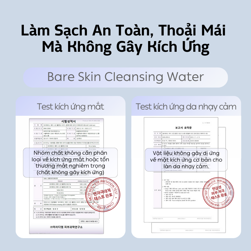 Nước tẩy trang micellar 4B:Face Bare Skin Cleansing Water 400ml 4bface