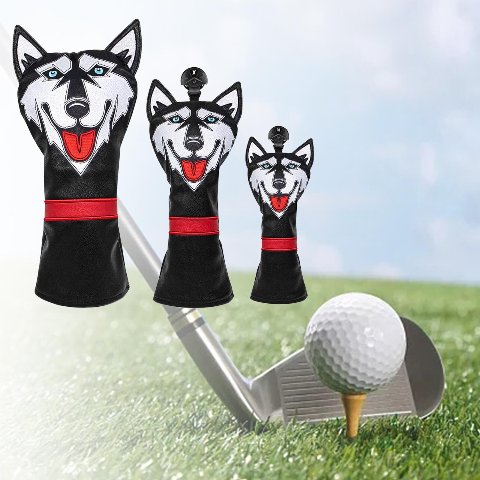 3Pcs Fashion Golf Club Head Covers Wood Headcover Protective Sleeve Golfer Gift