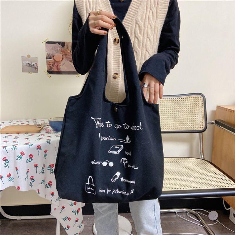 Túi tote vải canvas trái cây siêu xinh