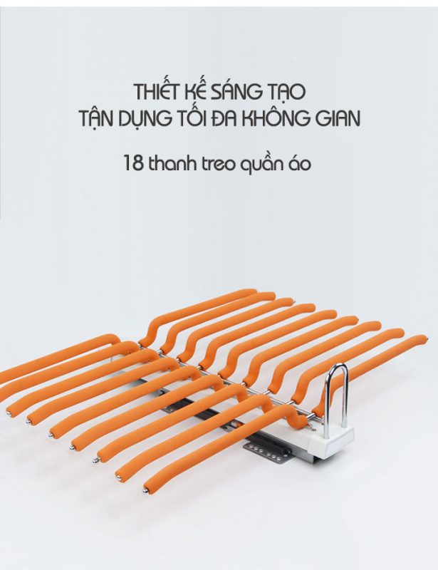 Thanh Treo Quần Áo Trong Tủ Có Ray Trượt TT04