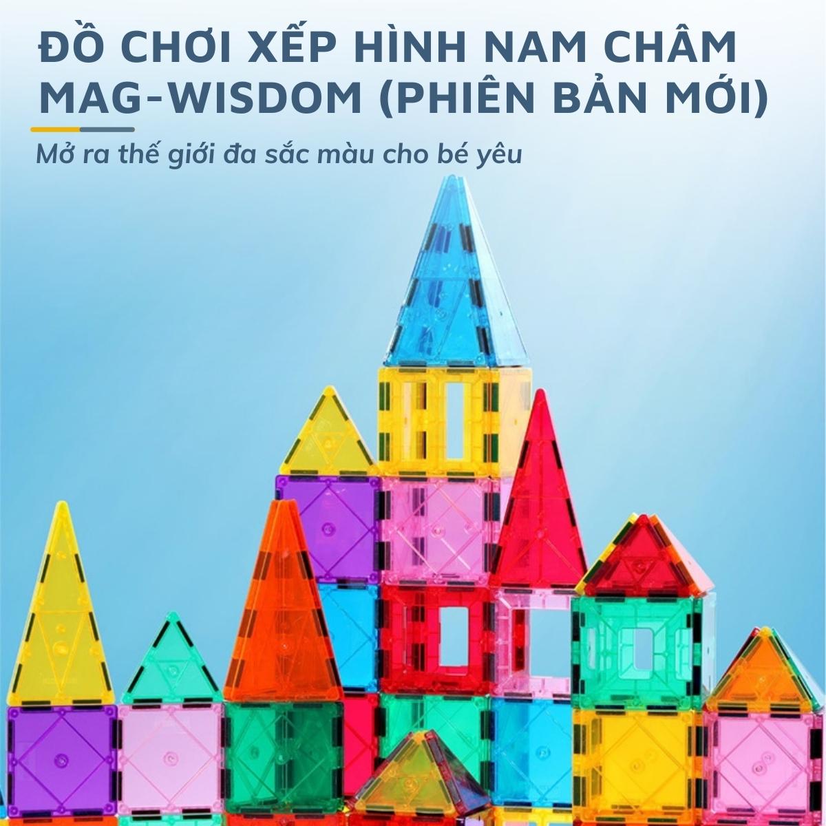 Đồ chơi xếp hình nam châm Mag-Wisdom phiên bản nâng cấp 228+10 chi tiết