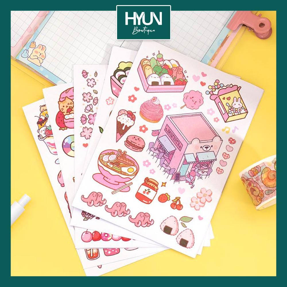 Set sổ tay sticker dán washi tape dễ thương trang trí bullet journal planner HYUN BOUTIQUE