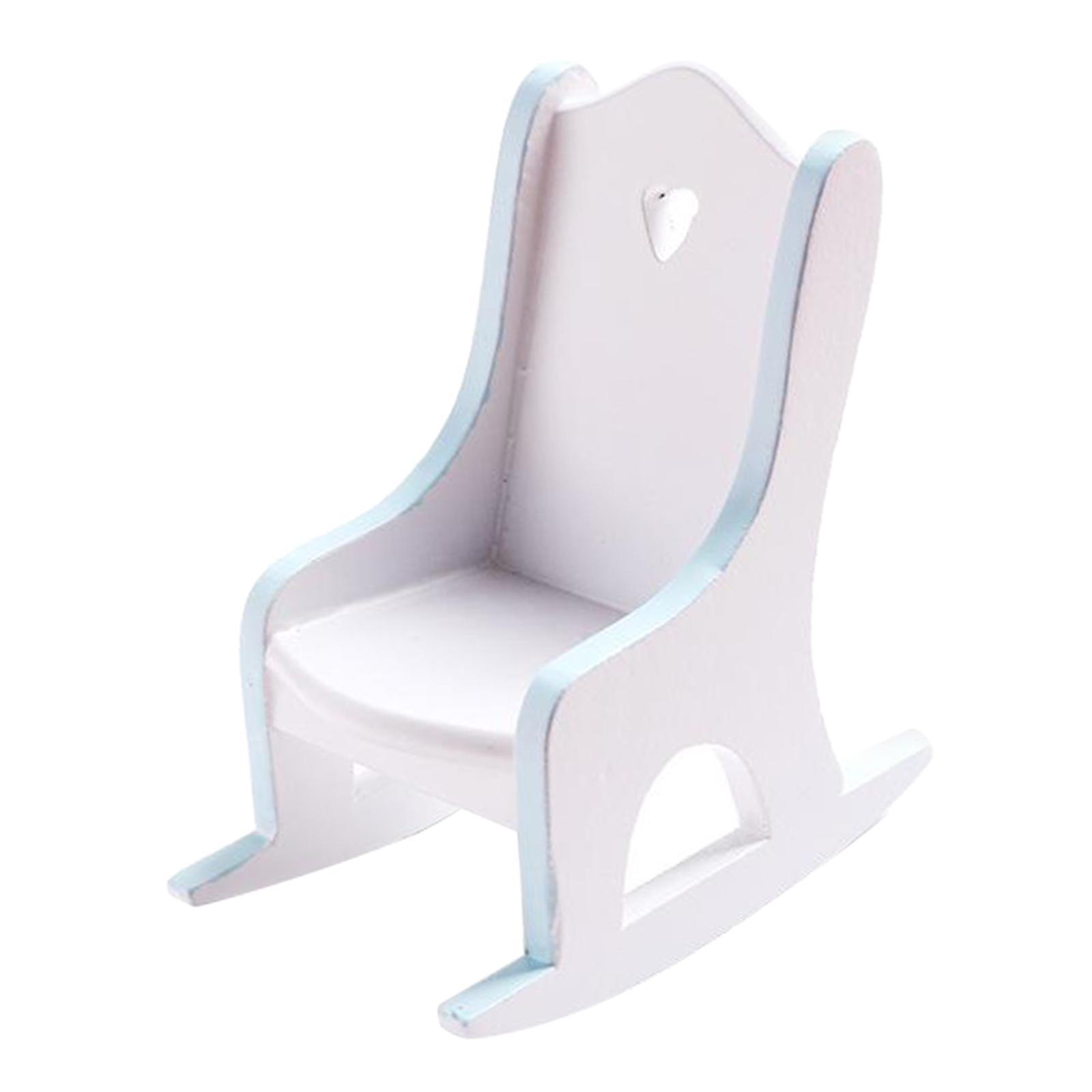 Doll House Wooden Chair 1:12 Scale Christmas Dollhouse Model Chair Mini Dollhouse Wooden Rocking Chair for Dollhouse Decoration