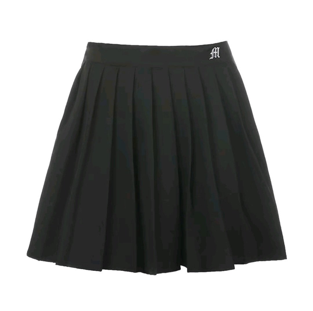 Chân váy xếp ly tennis nữ ngắn cạp thêu họa tiết có lót quần bên trong đầm cao cấp đen trắng Sinsova