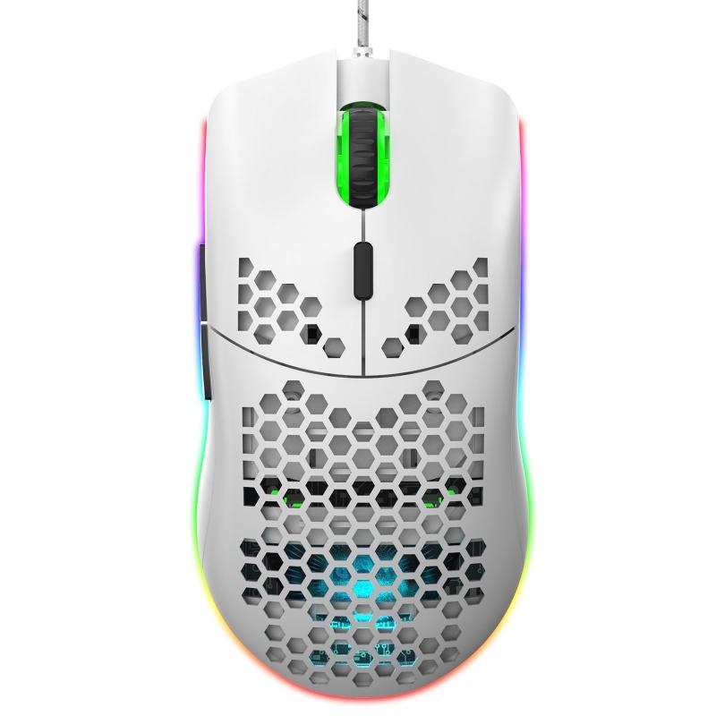 J900 6400DPI Điều Chỉnh 6 Nút Game Thủ Có Dây Cổng USB Tổ Ong Rỗng RGB Chuột Chơi Game
