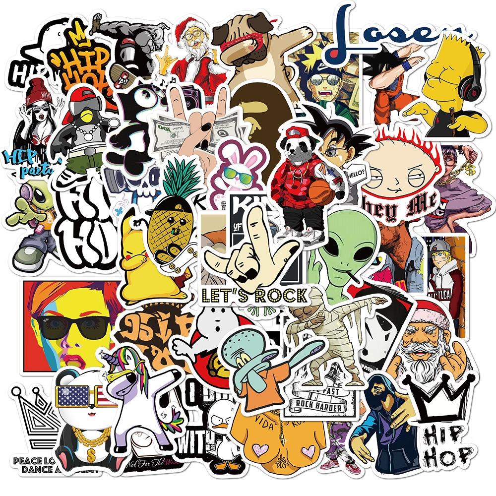 Set 100 Cái STICKER HIP HOP Đường Phố Chống Thấm Nước Trang Trí Điện Thoại , Laptop , Vali Siêu Cute