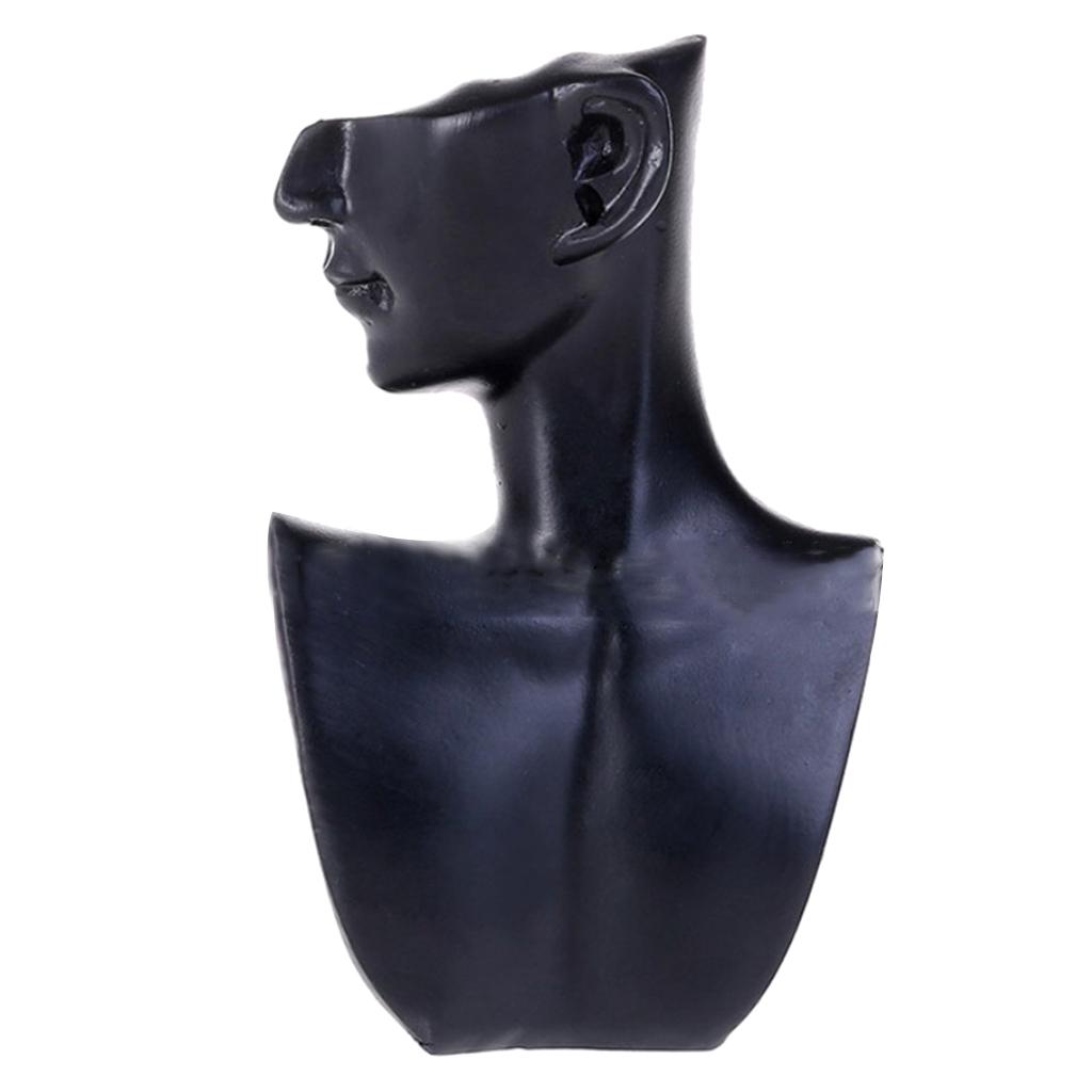 Female Fashion Jewelry Head Mannequin Bust Display, Resin Material, Black