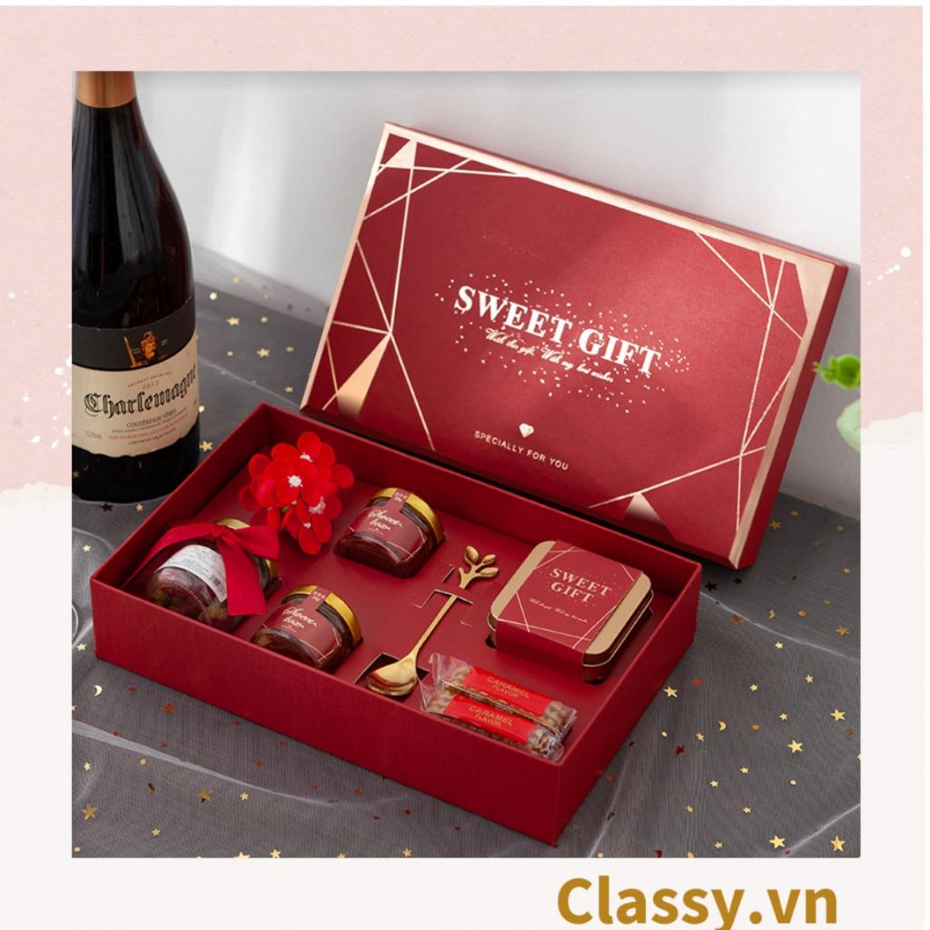 XÉ LẺ Bộ túi giấy Classy hoặc Hộp quà 26 * 16 * 5,5cm đựng quà In chữ Sweet Gift phong cách châu Âu Q320