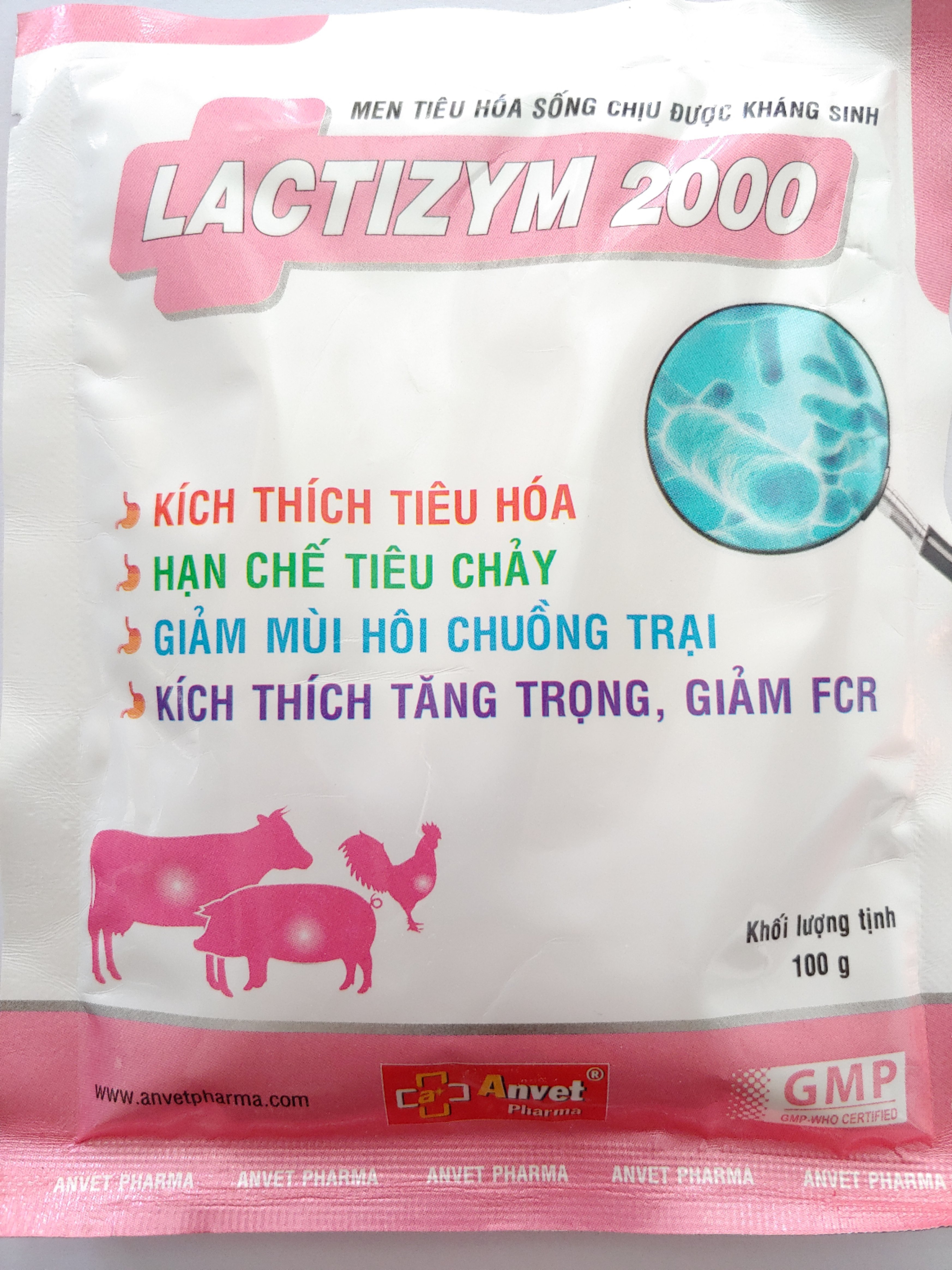 LACTIZYM 2000 kích thích tiêu hoá, hạn chế tiêu chảy, giảm mùi hôi chuồng trại, kích thích tăng trọng, giảm FCR gia súc gia cầm