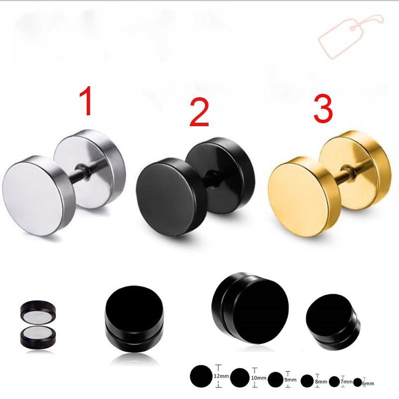 Bông tai khuyên tai unisex quả tạ xỏ lỗ