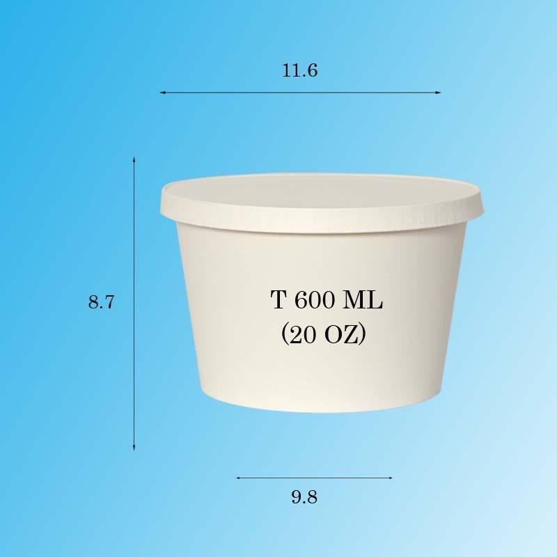 10 Tô giấy 600ml (có nắp hoặc không nắp)