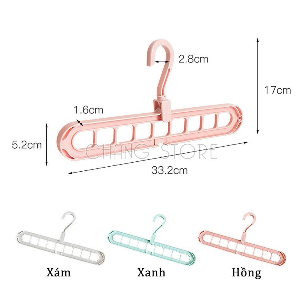 Móc treo 9 lỗ thông minh tiết kiệm không gian cho tủ dễ tìm kiếm, dễ lấy