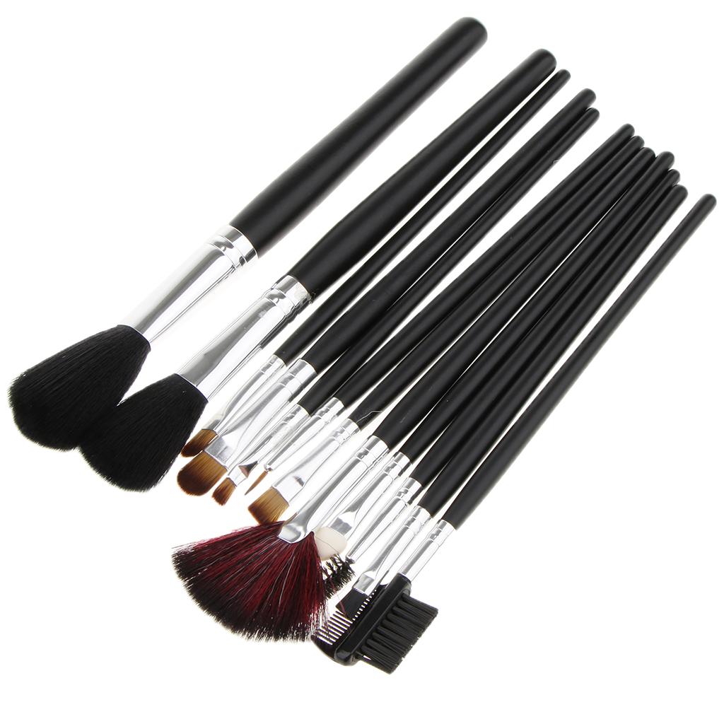 Cuticate 12 Cọ Kabuki Trang Điểm Bộ Nền Đen Phối Eyeshdow Cọ Môi W/Túi