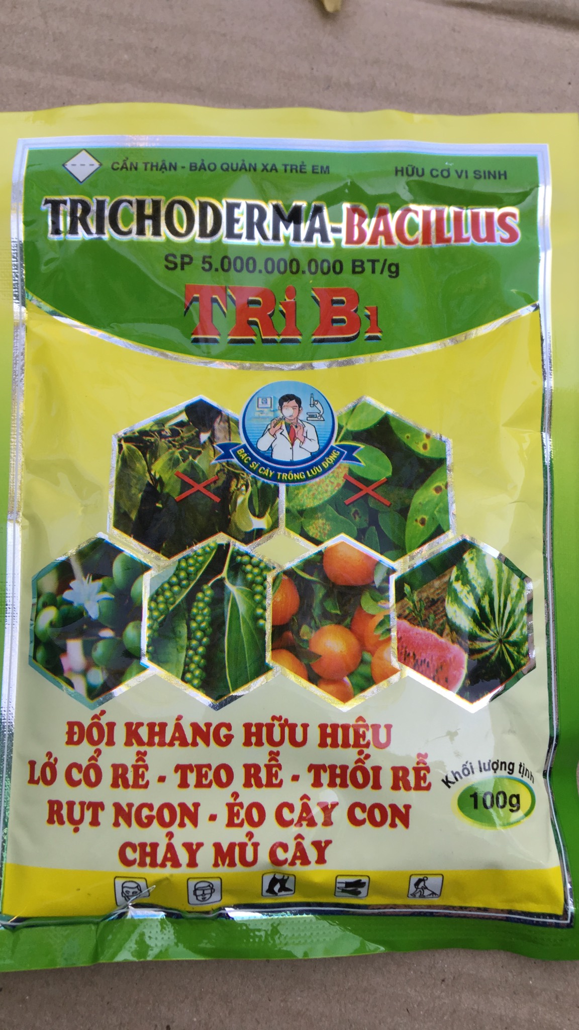 Sản phẩm Nấm trichoderma Bacillus gói 100gr