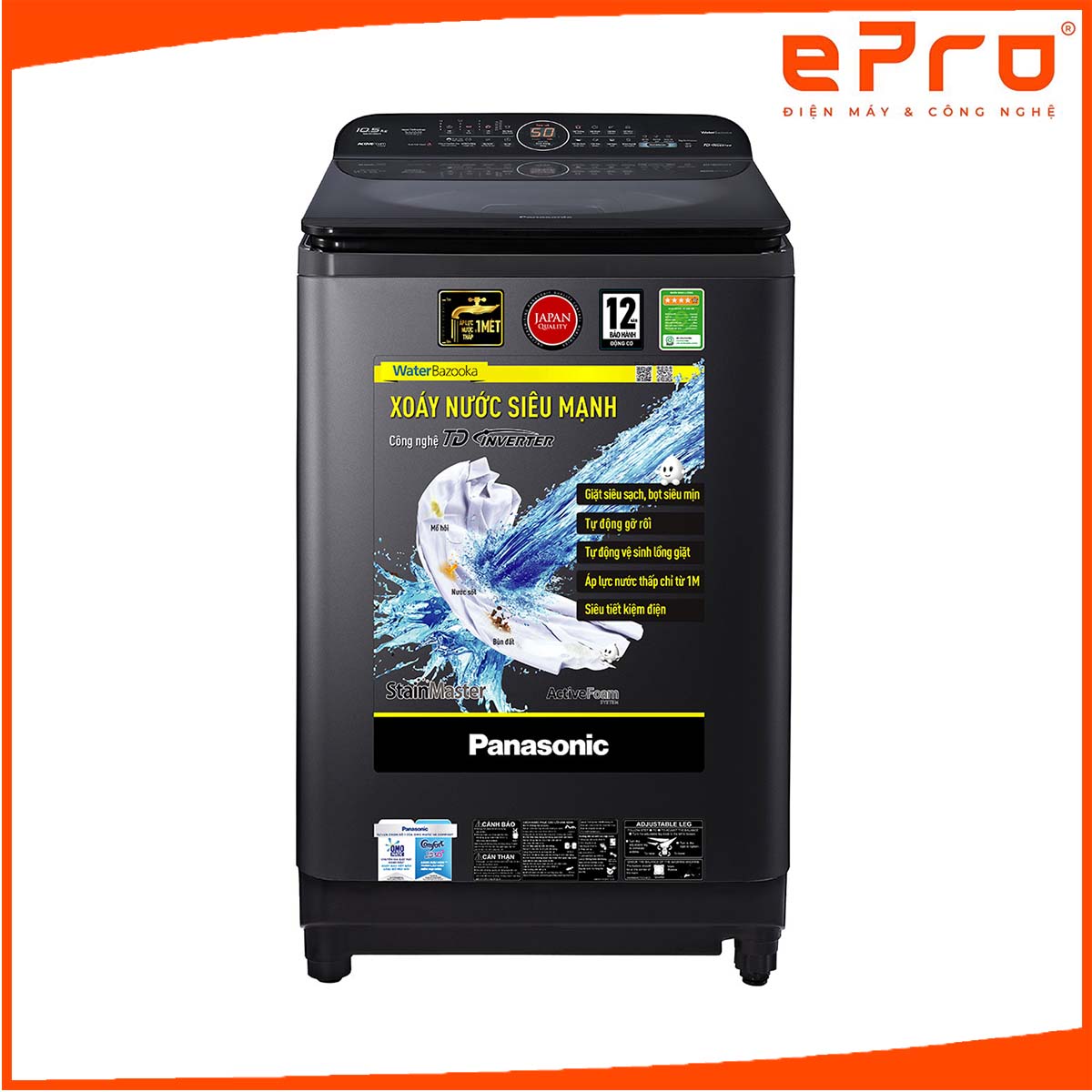 - Máy Giặt Cửa Trên Panasonic 11KG NA-FD10AR1BV - Hàng Chính Hãng