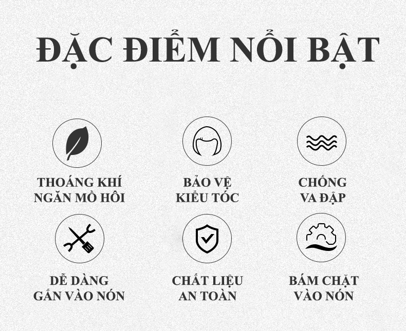 Miếng lót nón bảo hiểm silicone thoáng khí giúp bảo vệ đầu khi va đập và giữ kiểu tóc khi đội nón