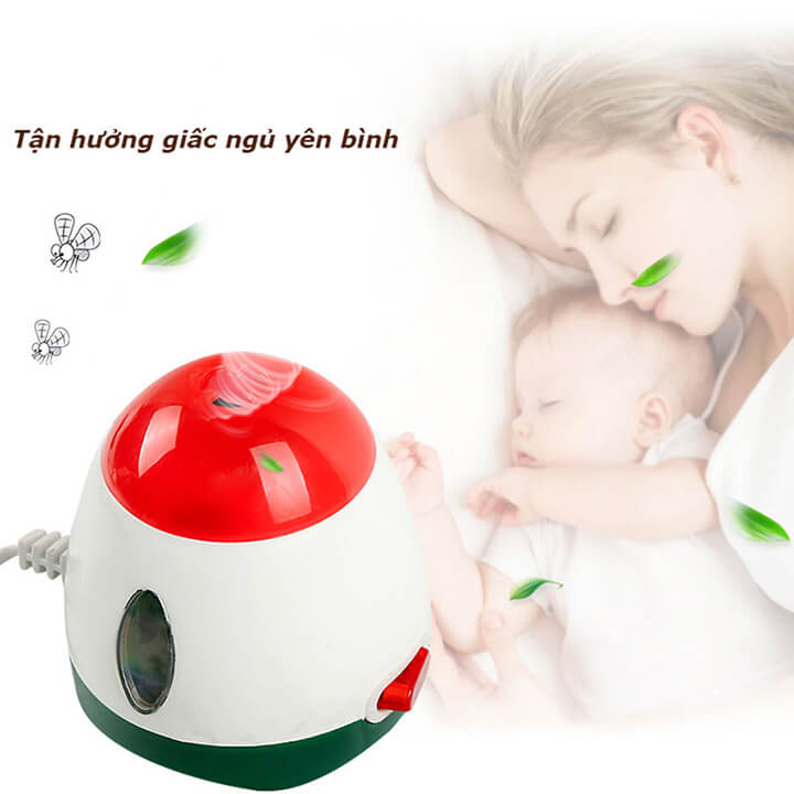 Máy xông tinh dầu đuổi muỗi công nghệ sinh học an toàn, máy bắt muỗi đuổi côn trùng - Tặng kèm lọ tinh dầu bắt muỗi 40ml