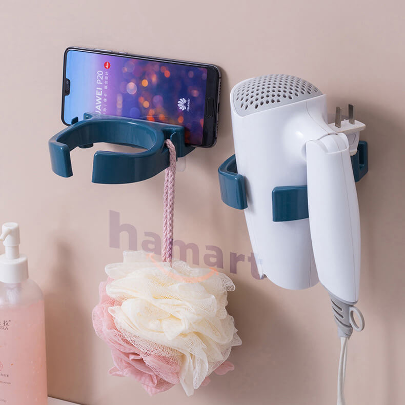 Móc Treo Máy Sấy Tóc Hamart Giá Đỡ Nhựa Kèm Miếng Dán Tường Siêu Dính Tiện Lợi