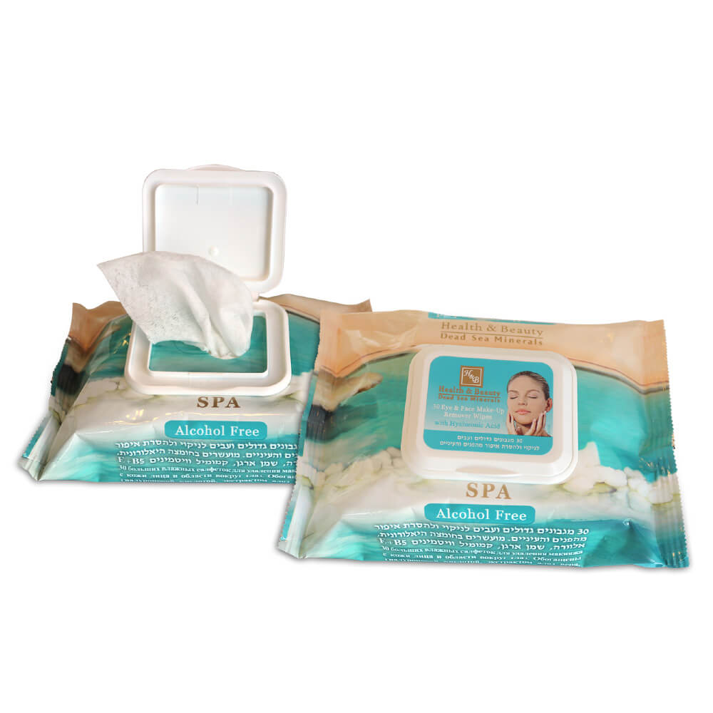 Khăn giấy tẩy trang Health and Beauty Dead Sea Minerals - 30 Eye and Face Make-up Remover Wipes