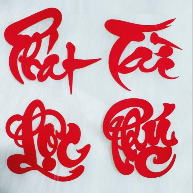 Combo Chữ dán trái cây Tết