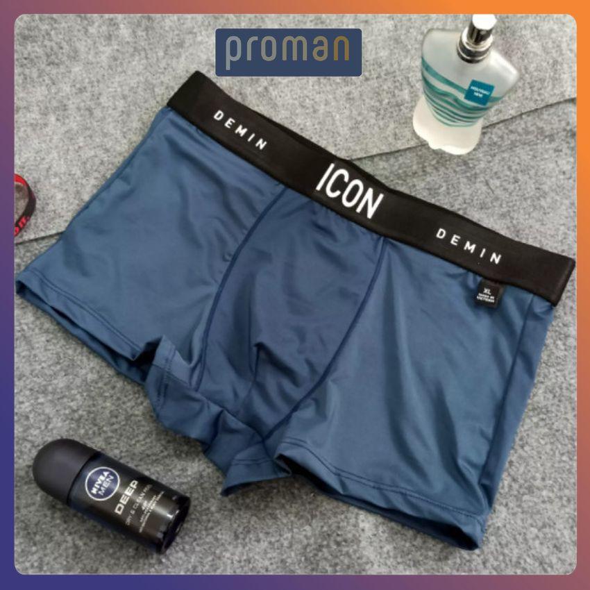 Quần lót nam thun lạnh Boxer ICON Denim, Quần sịp nam thun lạnh cạp to siêu cấp (Bản giới hạn / Che tên SP) - PROMAN