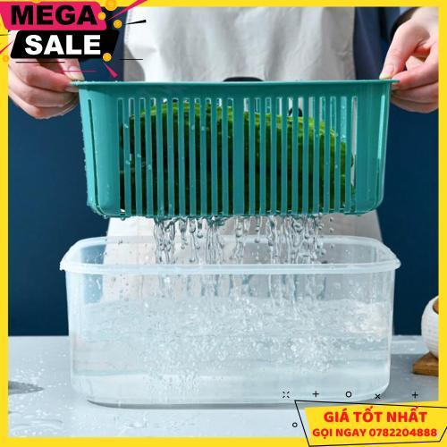 Bộ 5 Hộp Đựng Thực Phẩm Giỏ Có Nắp Đậy Khay Nhựa Kèm Rổ Ráo Nước Để Tủ Lạnh Bảo Quản Thức Ăn Tiện Dụng - Giao Hàng Toàn Quốc