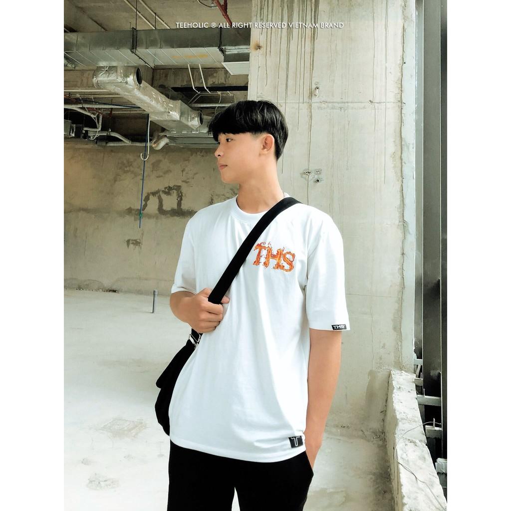 Áo Thun Unisex TeeHolic In Hình Logo THS Lửa - Màu đen, trắng, xanh dương