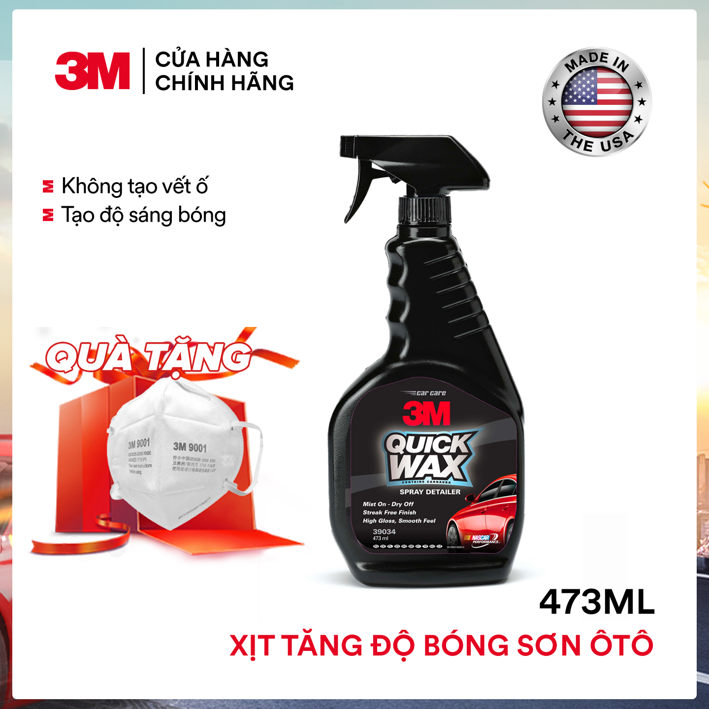 Chai xịt tăng độ bóng sơn ô tô 3M 39034 (Hàng Mỹ)