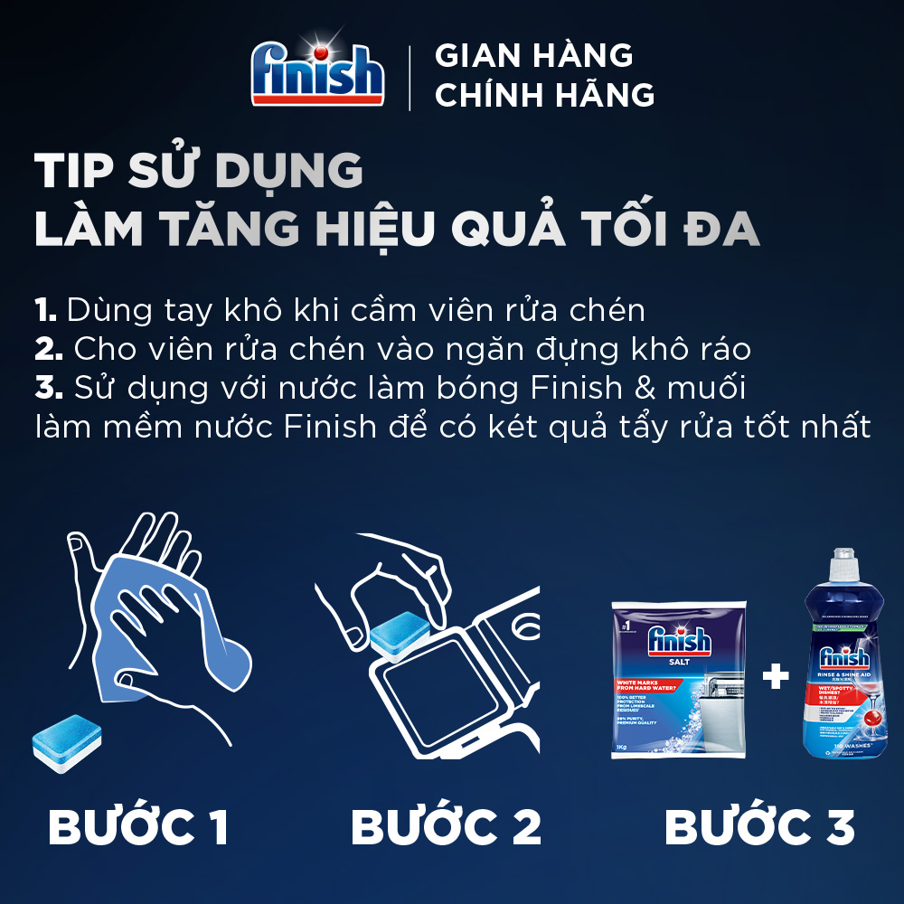 Viên Rửa Chén Finish Nhật Bản Power Cube 100 Viên