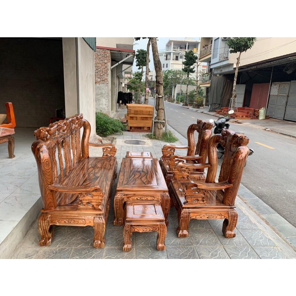 Bộ bàn ghế phòng khách gỗ tràm cột 10