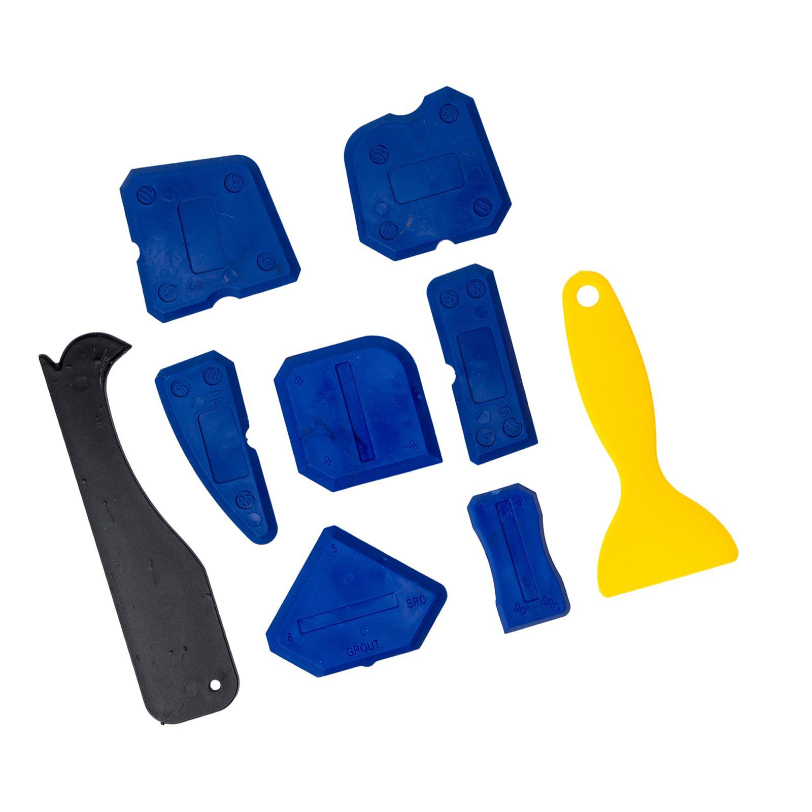 9Pcs Caulking Tool Grout Removal Tool Seam Finishing Tool Glue Corner Replaceable Pads Joint Sealant Sealing for Floor Sink Windows