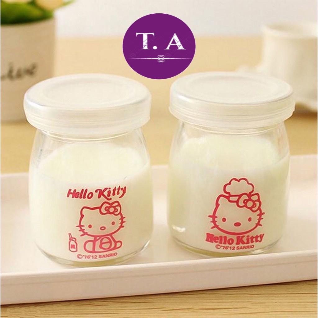 12 Hũ Thủy Tinh Làm Sữa Chua In Hình Có Nắp