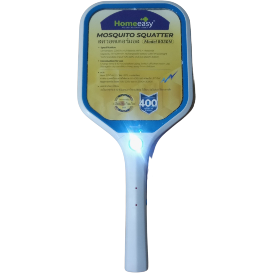 Vợt Muỗi Homeeasy 8030N - Có Đèn Led Hỗ Trợ, Bộ Sạc Đi Kèm