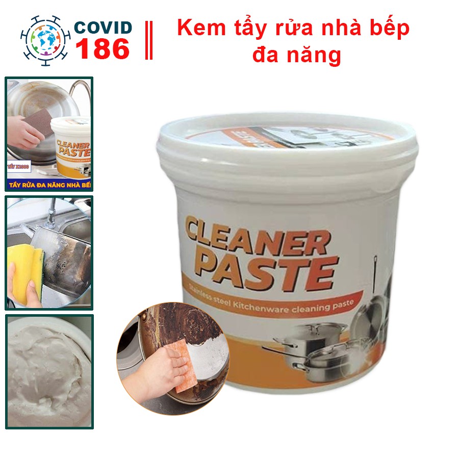 Kem Tẩy Rửa Xoong Nồi Đa Năng CLEANER PASTE X2000, Bột Tẩy Rửa Dụng Cụ Nhà Bếp Đánh Bay Vết Bẩn Siêu Trắng Sạch Bóng