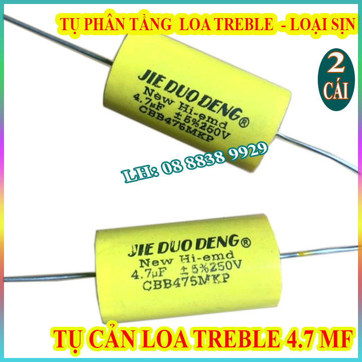 2 TỤ CẢN LOA TRÉP 4,7MF 250V VÀNG TRÒN - TỤ LOA TREBLE - TỤ CHỐNG CHÁY TRÉP HÀNG NHẬP KHẨU - GIÁ 2 CHIẾC