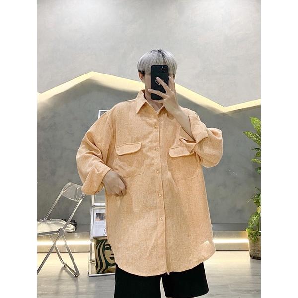 Sơmi nam - sơ mi tay dài basic có túi vải siêu đẹp