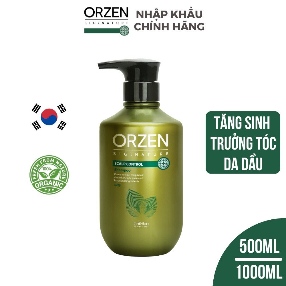 Dầu gội Orzen tăng cường sinh trưởng cho tóc 500g, kích thích mọc tóc dành cho da đầu khô, nhạy cảm, nhập khẩu Hàn Quốc