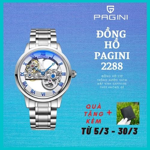 Đồng hồ cơ nam PAGINI PA2288 lộ máy cao cấp dây thép đúc – Phong cách sang trọng, lịch lãm, thời thượng SIÊU KHỦNG