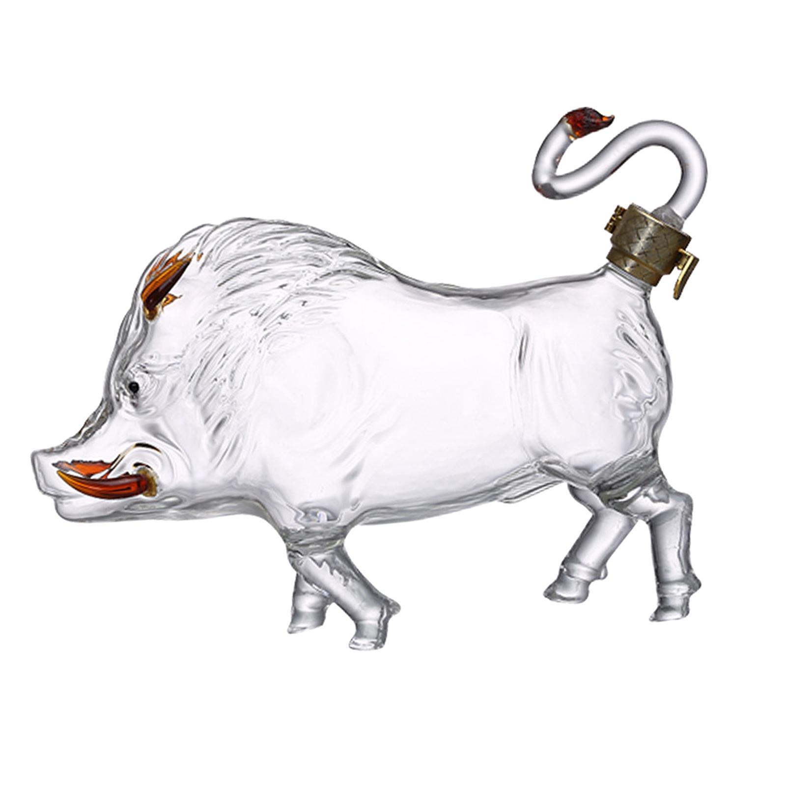 Boar Shaped Wine Decanter Liquor Dispenser Novelty 1000ml for Brandy Vodka