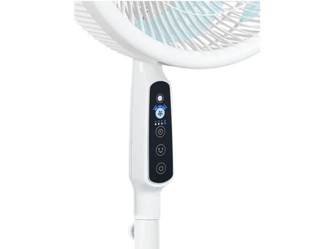Quạt đứng có điều khiển từ xa Tefal Turbo Silence Plus VH689990 màu trắng cánh xanh - Hàng chính hãng