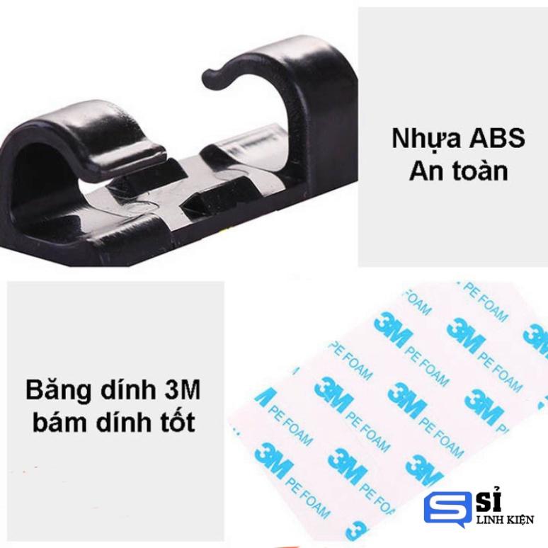 Bộ 20 miếng dán tường đi dây điện trong suốt - kẹp cố định nút giữ luồn dây điện
