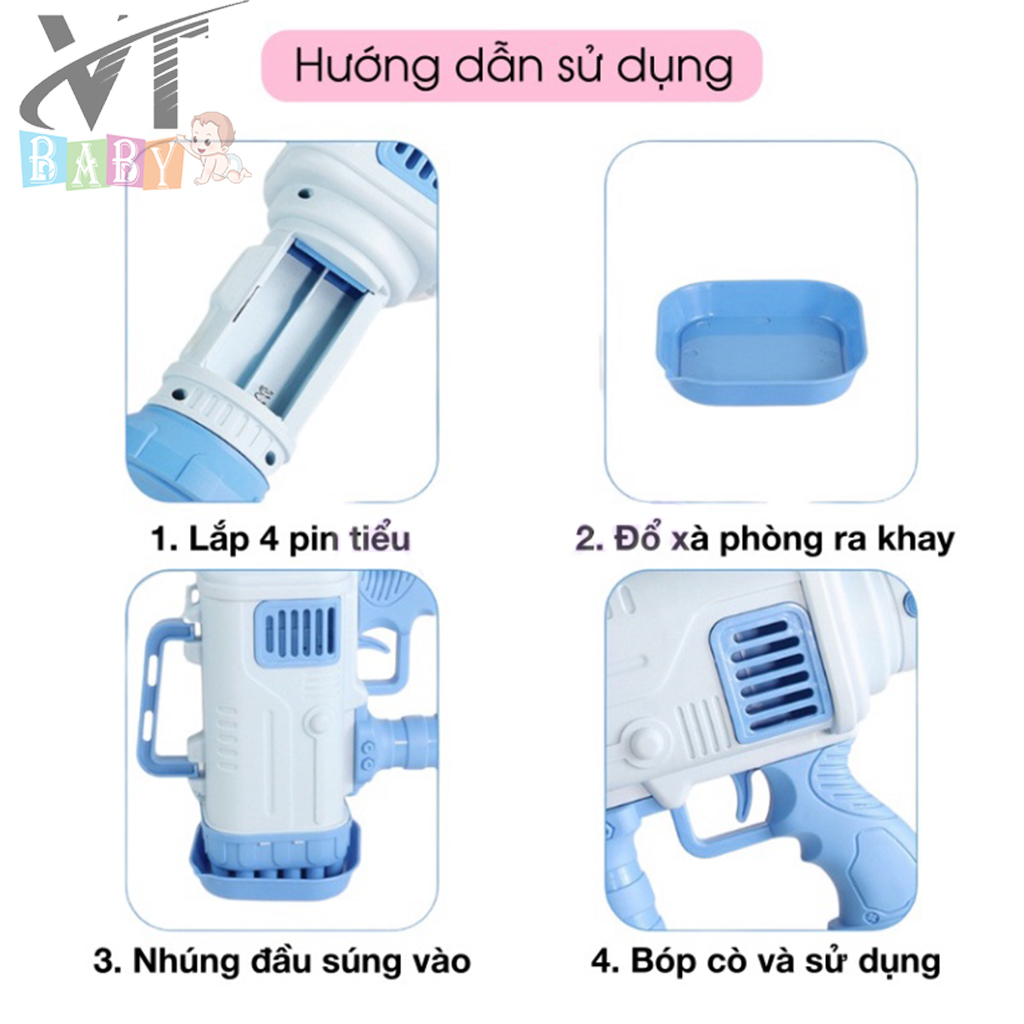 Súng Bắn Bong Bóng Xà Phòng 32 Nòng Cao Cấp