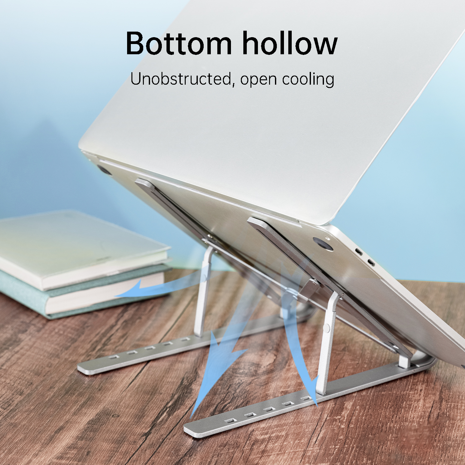 Giá Đỡ Laptop Hợp Kim Nhôm Cao Cấp Gấp Gọn Kèm Túi Đựng, Giúp Tản Nhiệt Laptop, Macbook, Ipad, Máy Tính Xách Tay Vị Trí Điều Chỉnh Nhiều Góc Độ Deli VS780 - Chống Mỏi Cổ, Vai, Gáy - Hàng Chính Hãng