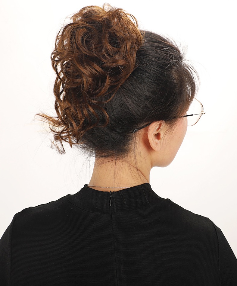 Búi xoăn xù cột chun đuôi lơi J25L ❤️FREESHIP❤️ búi tóc giả nữ, tóc giả búi xoăn