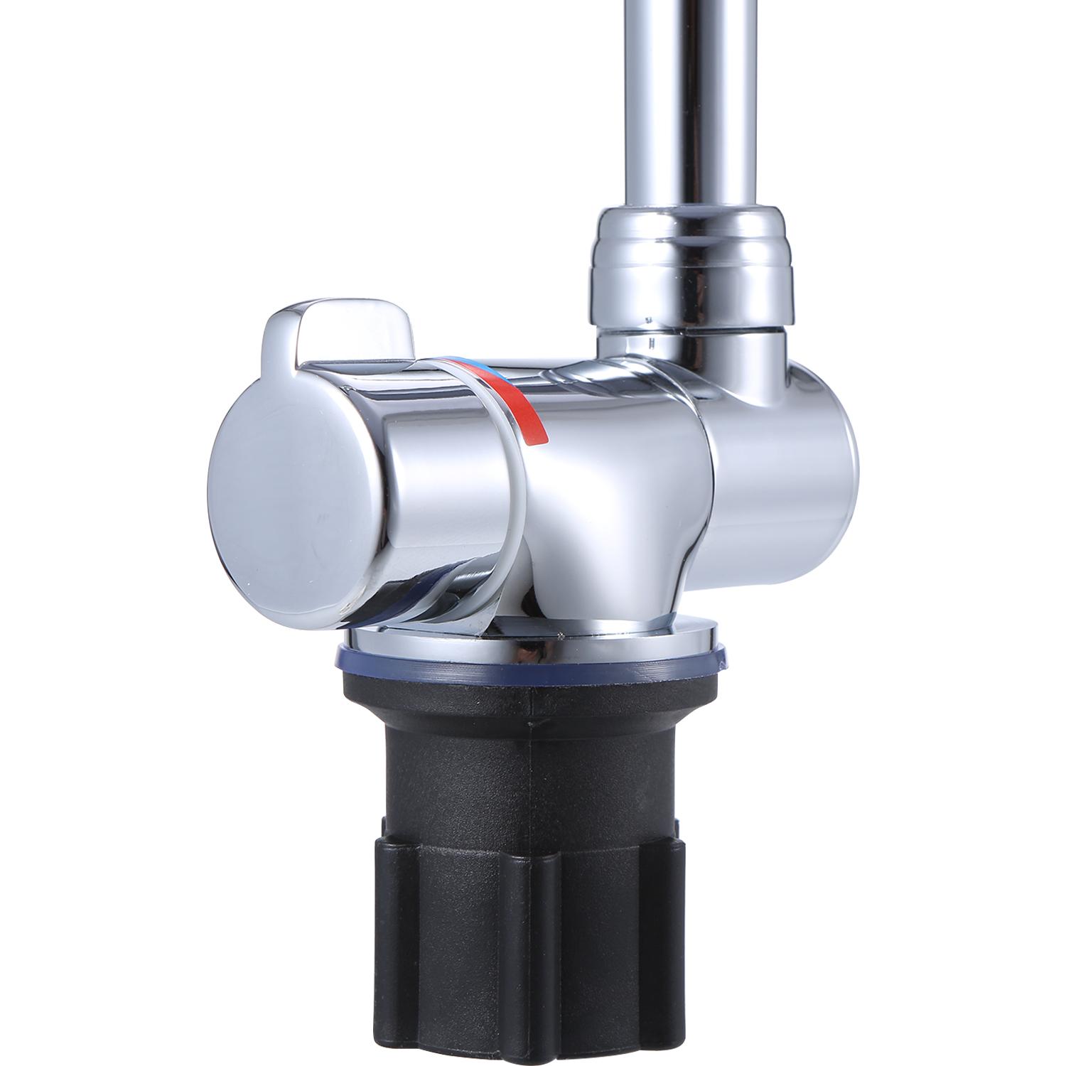 Vòi nước nhà bếp có thể gập lại Xoay 360 °,Kết cấu bằng đồng phủ chrome sang trọng