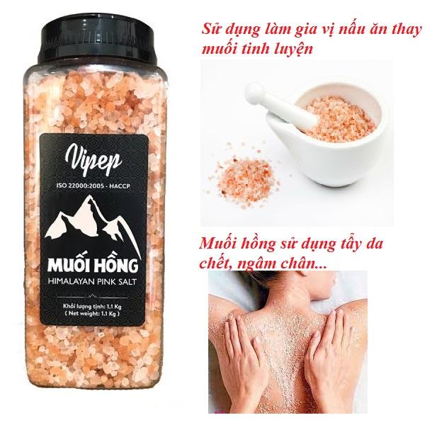 Muối Hồng Himalaya Vipep loại Hạt, Xay nhuyễn 200g đến 500g nhập khẩu