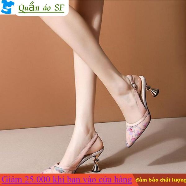 Closed Toe Chunky Heel Sandals Women's New Women's Shoes Pointed Toe Shallow Mouth Mid Heel Back Open Shoes All-Matching High Heels wXzD