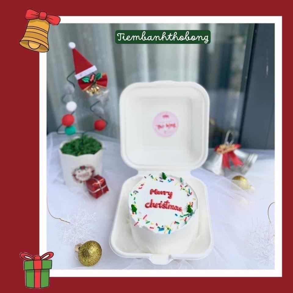 50 Hộp Bã Mía Vuông đựng bento cake - bánh kem mini 12cm